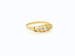 ANTIQUE .56ct DIAMOND FIVE STONE RING 18ct GOLD