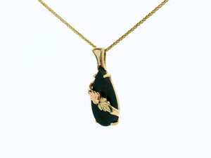 VINTAGE c1940 ONYX PENDANT 10ct GOLD