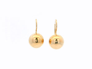 VINTAGE SOVIET ERA EURO BALL EARRINGS 14ct ROSE GOLD