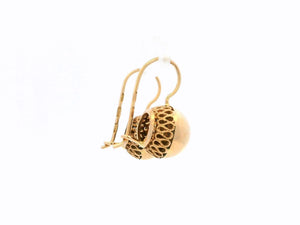 VINTAGE SOVIET ERA EURO BALL EARRINGS 14ct ROSE GOLD