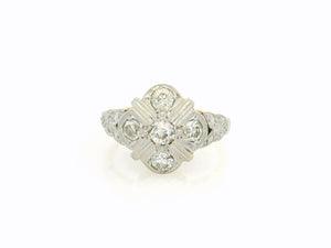 ANTIQUE EDWARDIAN DIAMOND RING 18ct GOLD & PLATINUM