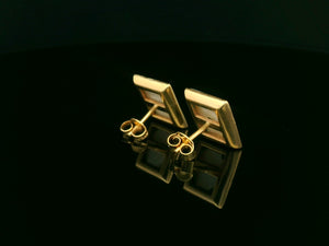 VINTAGE MOTHER OF PEARL LUCKY FIVE EARRINGS 9ct GOLD