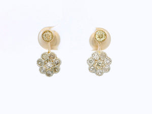 ANTIQUE EDWARDIAN .80ct DIAMOND EARRINGS 9ct GOLD