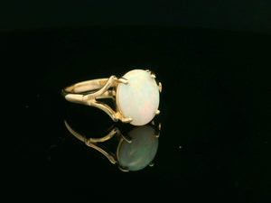 R&V CUSTOM SOLID OPAL RING 9ct YELLOW GOLD