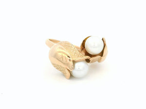 ANTIQUE ART NOUVEAU PEARL RING 9ct ROSE GOLD