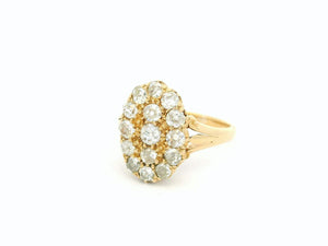 ANTIQUE AUSTRALIAN 1.40ct DIAMOND CLUSTER RING 18ct GOLD
