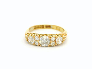 ANTIQUE EDWARDIAN 1910 1ct DIAMOND RING 18ct GOLD