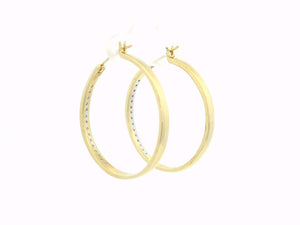 VINTAGE DIAMOND HOOPS 9ct YELLOW GOLD