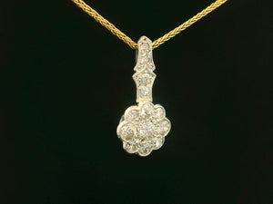 ANTIQUE EDWARDIAN DAISY DIAMOND PENDANT 18ct GOLD