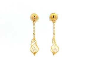 ANTIQUE PEARL DROP EARRINGS 18ct GOLD