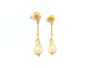 ANTIQUE PEARL DROP EARRINGS 18ct GOLD