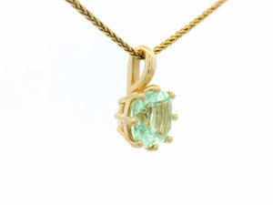 CUSHION CUT 2.40ct GREEN TOURMALINE PENDANT 10ct GOLD