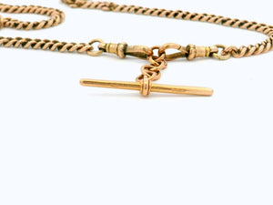 ANTIQUE 38.92g DOUBLE ALBERT FOB CHAIN 9ct GOLD