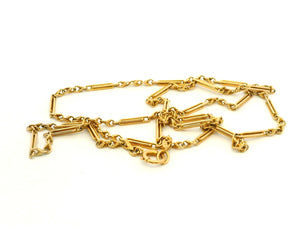 ANTIQUE EDWARDIAN FANCY LINK CHAIN 15ct GOLD