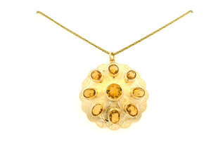 VINTAGE 1940’s CITRINE PENDANT 14ct GOLD