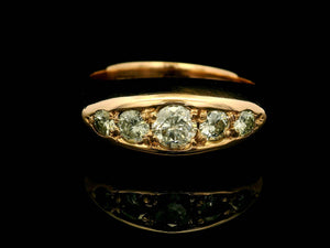 ANTIQUE .86ct FIVE STONE DIAMOND RING 18ct GOLD