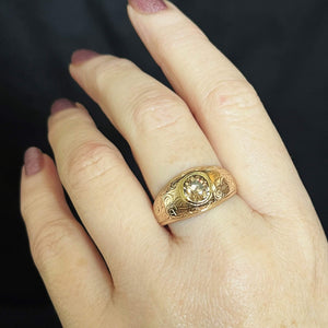 VINTAGE ESTATE c1930/40 1.3ct CHAMPAGNE DIAMOND RING