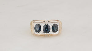 VINTAGE SAPPHIRE & DIAMOND RING 14ct GOLD