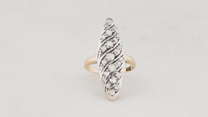 ANTIQUE VICTORIAN .97ct ROSE-CUT DIAMOND RING SILVER & GOLD