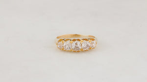 ANTIQUE EDWARDIAN FIVE-STONE 1.08ct DIAMOND RING IN 18ct YELLOW GOLD