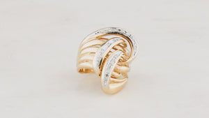 VINTAGE c1940’s DIAMOND COCKTAIL RING 18ct YELLOW GOLD & PLATINUM