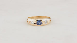 ANTIQUE SAPPHIRE & DIAMOND RING 18ct GOLD