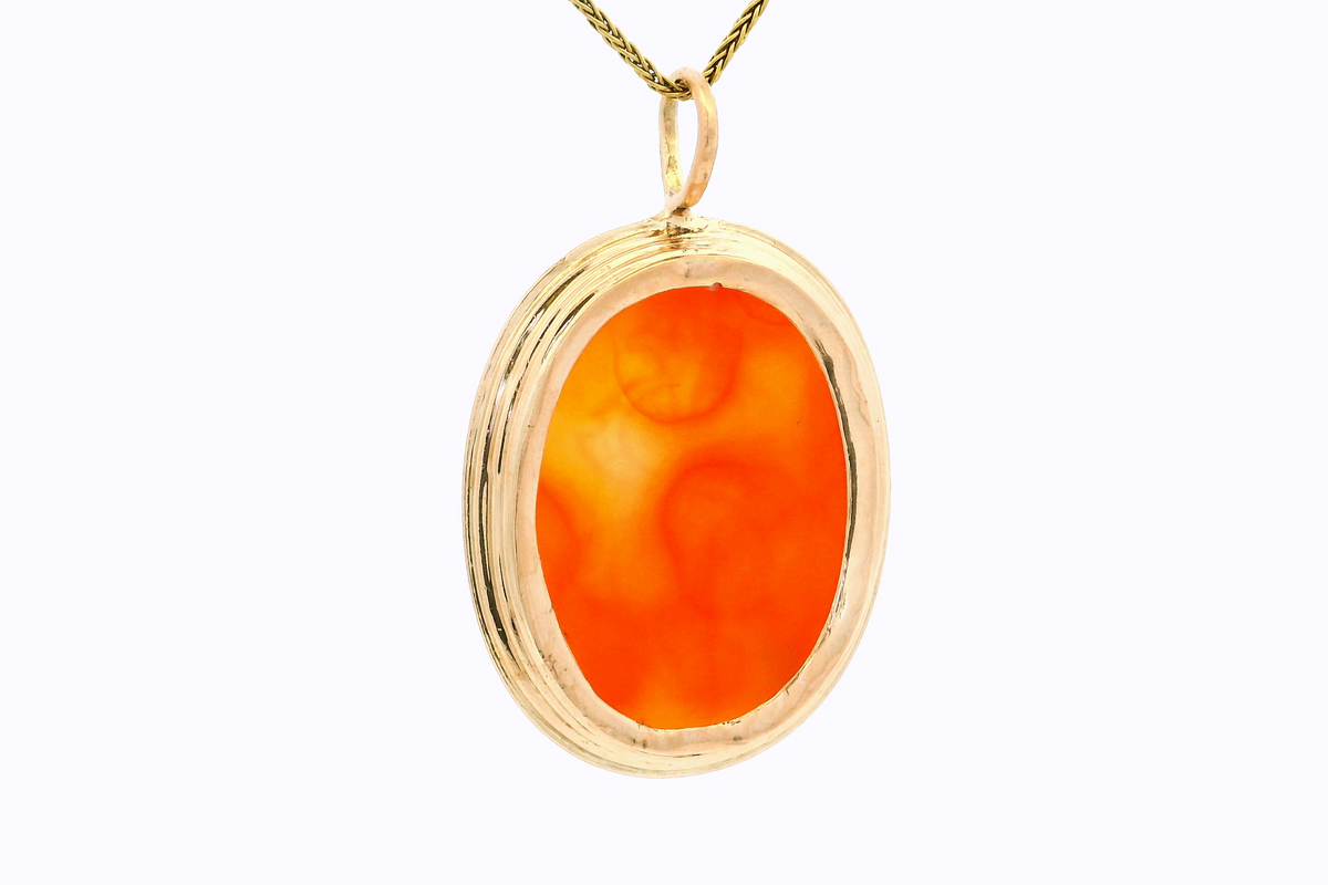 ANTIQUE VICTORIAN c1880’s CARNELIAN INTAGLIO SEAL PENDANT 9ct GOLD