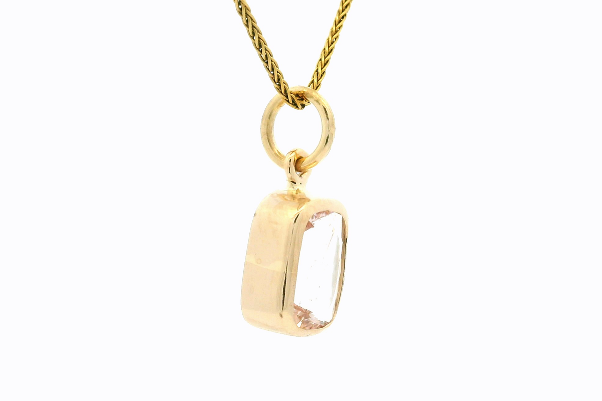 R&amp;V BESPOKE 3ct MORGANITE PENDANT 9ct GOLD