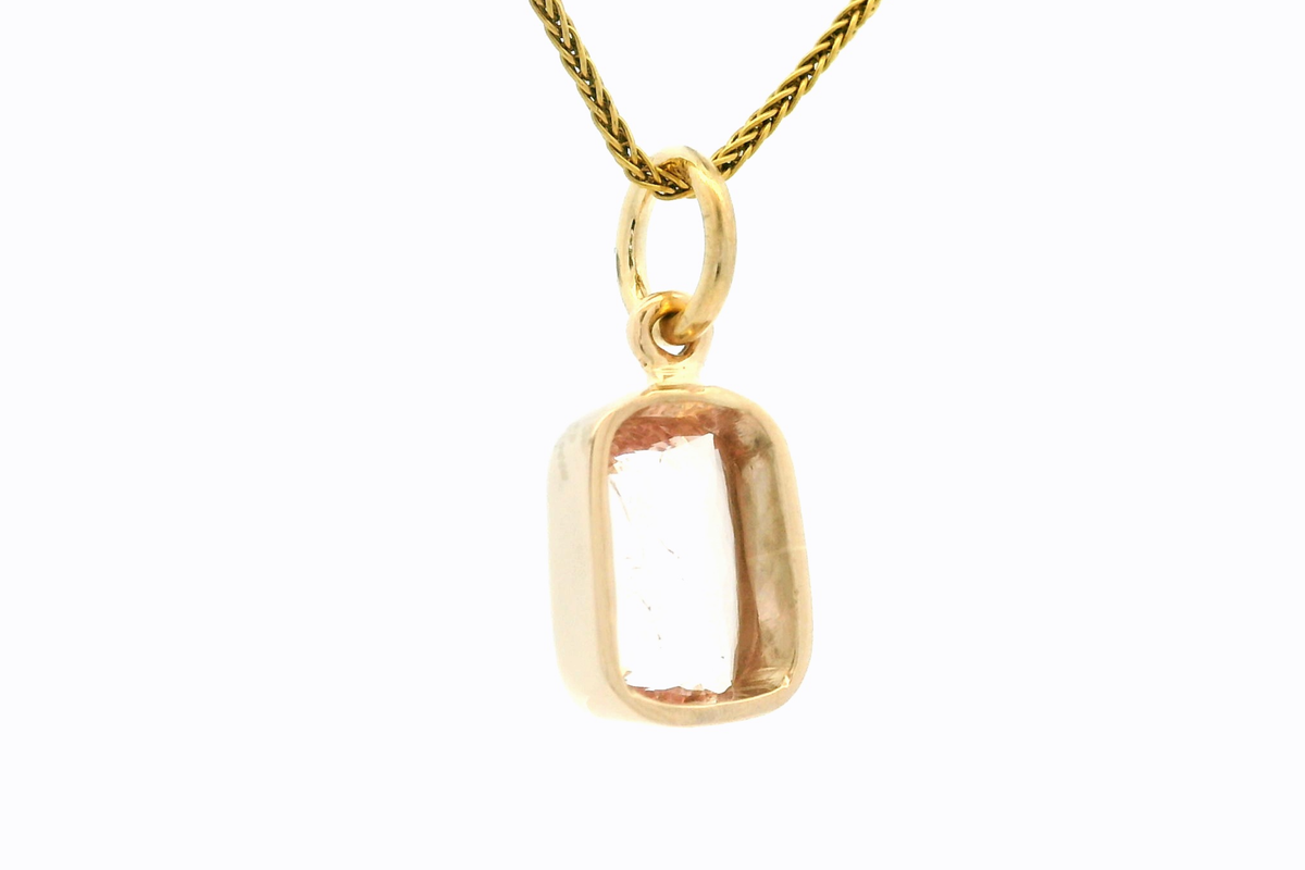 R&amp;V BESPOKE 3ct MORGANITE PENDANT 9ct GOLD
