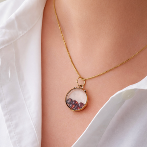 ANTIQUE EDWARDIAN GLASS LOCKET 9ct GOLD