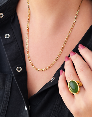 VINTAGE 9ct GOLD ITALIAN FIGARO CHAIN