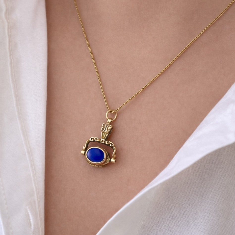 ANTIQUE VICTORIAN TRIPLE SPINNING FOB PENDANT 9ct GOLD