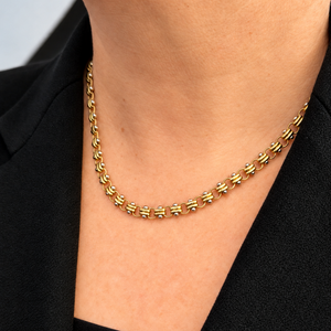 VINTAGE ITALIAN TANK LINK CHAIN 18ct GOLD