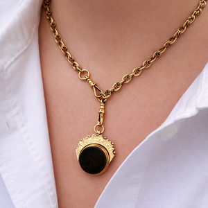 ANTIQUE VICTORIAN DOUBLE SIDED FOB SWIVEL PENDANT 9ct GOLD