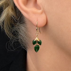 VINTAGE NEPHRITE JADE EARRINGS 14ct & 9ct GOLD