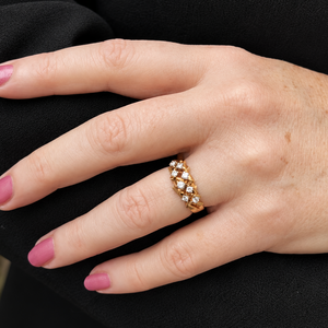 MID-CENTURY DIAMOND RING 18ct GOLD & PALLADIUM
