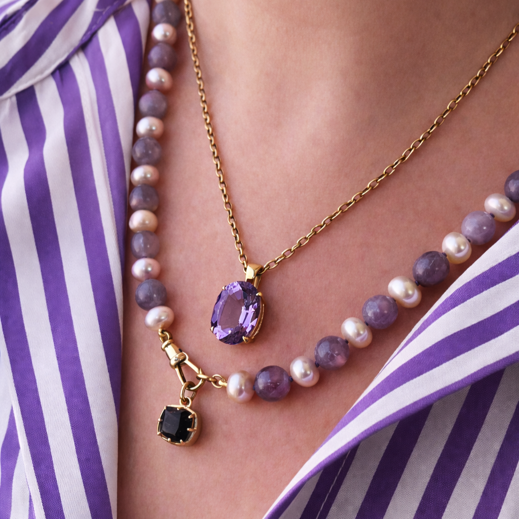 CONTEMPORARY 8.70ct AMETHYST PENDANT 9ct GOLD