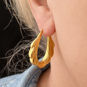 VINTAGE ITALIAN 9ct GOLD HOOPS