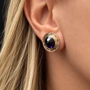 ANTIQUE AUSTRALIAN AMETHYST EARRINGS 9ct GOLD