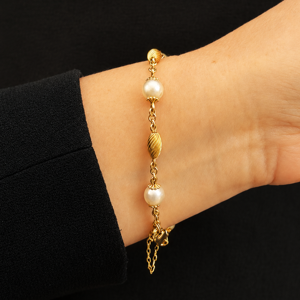 VINTAGE AKOYA PEARL BRACELET 9ct GOLD