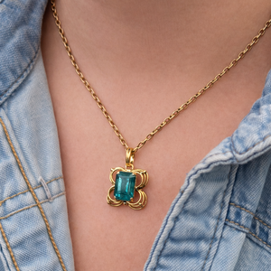 VINTAGE 7.50ct TOURMALINE PENDANT 14ct GOLD