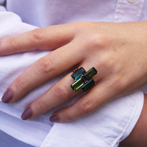 RETRO 8.40ct TOURMALINE COCKTAIL RING 9ct GOLD