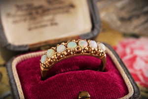 RETRO 1980 SOLID OPAL RING 9ct GOLD