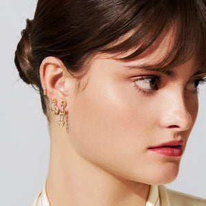 CONTEMPORARY DIAMOND ANCHOR LINK EARRINGS 9/18ct GOLD