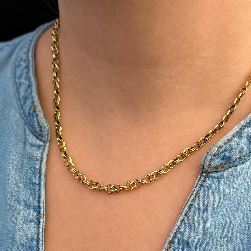 VINTAGE FANCY LINK CHAIN 14ct GOLD
