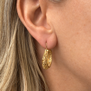 MID-CENTURY HOOP EARRINGS 14ct GOLD
