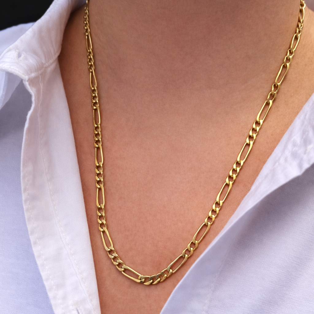 VINTAGE ITALIAN 20.68 GRAM FIGARO CHAIN 9ct GOLD