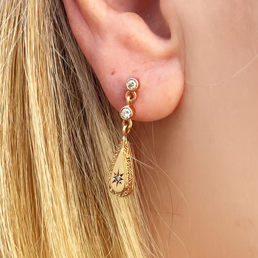 BESPOKE DIAMOND EARRINGS 9ct GOLD