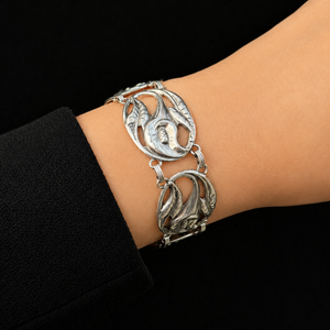 VINTAGE DANECRAFT 'LILIES' BRACELET STERLING SILVER