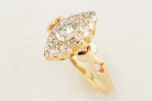 ANTIQUE VICTORIAN c1880 DIAMOND RING 18ct GOLD